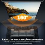Tela de Projeção Manual 120 Polegadas Portátil Formato 1:1 para Interior e Exterior Cinema em Casa 207x207 cm Branco