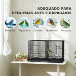 Gaiola para Pássaros com Divisória com Comedouros Poleiros e Bandeja Removível 94x57x57 cm Preto