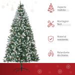 Árvore de Natal Artificial Ø105x210cm com 1440 Pontas de PVC e 75 Pinhas Base Dobrável e Suporte de Aço Decoração de Natal para Interiores Verde