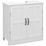 Móvel para Lavatório Pousar Armário para Casa de Banho com 2 Portas e Prateleira Interior Ajustável 60x30x60 cm Branco