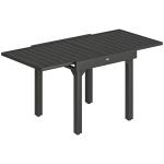 Mesa de Jantar Exterior Extensível 80 - 160 cm - Mesa de Jardim Retangular para 4 - 6 Pessoas, Terraço, Preto