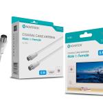 Cabo Coaxial de Antena Novoteck SL-003 – Macho para Fêmea, 5,0m