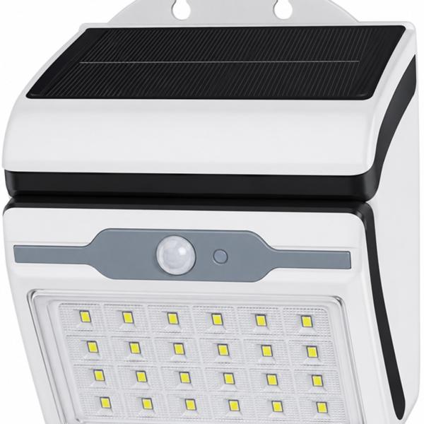 Candeeiro Exterior LED Solar 20W Branco 4000K 1800Lm (IP65) c/ Sensor Movimento