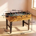 Mesa multijogos 4 em 1 com matraquilhos, bilhar, hóquei de mesa e ping - pong para crianças e adultos 107x61x84,5 cm natural