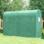 Estufa Jardim Tipo Túnel com 4 janelas e 2 portas para Plantas de PE de aço 300x100x200 cm Verde