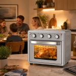 Forno Elétrico de Bancada 30 L 1600 W com Air Fryer, 7 Funções e Temporizador, 43x39x39 cm, Prateado