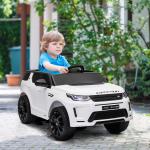 Carro Elétrico para Crianças acima de 3 Anos com Licença Land Rover Discovery Sport Carro Elétrico Infantil com Bateria 12V Controlo Remoto Faróis Buzina e Música 106x65,5x51 cm Branco