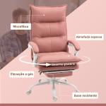 Cadeira de Escritório com 6 Pontos de Massagem e 5 Modos Reclinável com Função de Aquecimento 66x74x114 - 121,5 cm Rosa