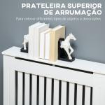 Cobertura Radiador Moderna de MDF com Prateleira Superior para Sala de Estar Dormitório Escritório 172x19x81 cm Branco