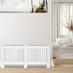 Cobertura Radiador Moderna de MDF com Prateleira Superior para Sala de Estar Dormitório Escritório 172x19x81 cm Branco