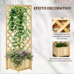 Floreira com Treliça de Madeira para Exterior, Elevada para Plantas Trepadeiras 40x40x145 cm Madeira