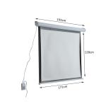 Tela de Projeção Elétrica Portátil Universal 84" 4:3 com Controlo Remoto Suspensa na Parede 171x130 cm Branco