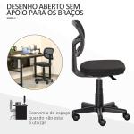 Cadeira de Escritório Operativa Giratória 360° com Altura Ajustável Suporte Lombar 43x48x77,5 - 89,5cm Preto