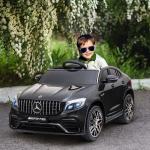 Carro Elétrico Infantil Mercedes AMG 12V com Controle Remoto Música Luzes Abertura da Porta Passeio para Crianças 3 - 5 Anos Preto 115x70x55 cm