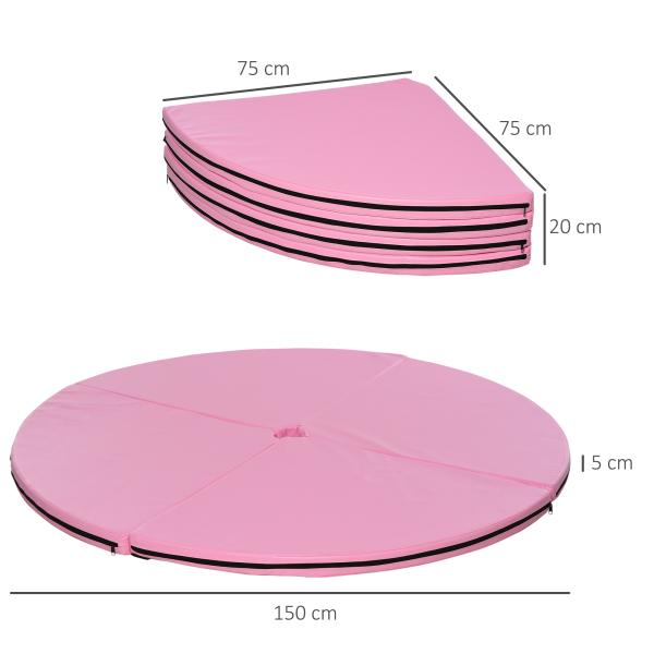 Tapete para Pole Dance Dobrável e Portátil Ø150x5 cm Rosa
