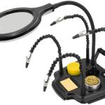 Suporte de Soldadura c/ Lupa LED e 4 Braços Crocodilo - Proskit
