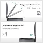 Balde do Lixo para Cozinha com Pedal 30L Cubo de Lixo Metálico com Tampa de Fecho Suave e Balde Removível 36x30x60,5 cm Cinza