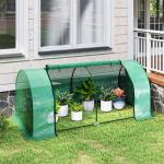 Estufa de Jardim 200x100x80 cm para Cultivo de Plantas Sementes Estufa com Estrutura de Aço e Cobertura de Plástico Verde