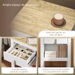 Mesa de Cabeceira Moderna Mesa de Cabeceira com 1 Gaveta Compartimento Aberto Puxador de PU 45x40x55 cm Branco
