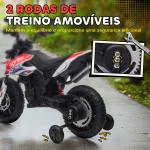 Mota Elétrica Infantil Aprilia 12V Rodas de Apoio Farol Música Porta USB Amortecedor Branco
