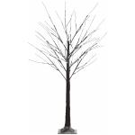 Árvore de Vidoeiro Artificial 150 cm com 96 LEDs Branco Frio, Neve Artificial, Base Metálica e Decoração de Natal Castanha