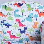 Poltrona para Crianças acima de 3 Anos com Desenhos de Foguete Estrutura de Madeira e Estofado em Flanela 50x39x44 cm Multicor