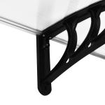 Marquise para Portas e Janelas 195x75cm Marquise com Proteção para Sol e Chuva com Painéis de Policarbonato Transparente