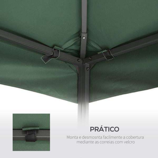 Toldo de Substituição 3x3m para Pérgolas Toldo de Substituição de Pérgolas de Jardim Verde
