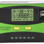 Controlador de Carga LCD 12/24V 40A USB PWM p/ Painel Fotovoltaico