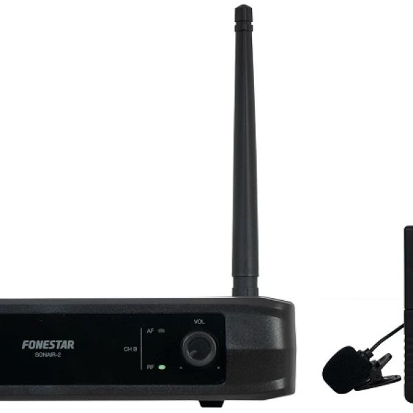 Central 2x Microfones Mão e Lapela s/ Fios UHF - FONESTAR