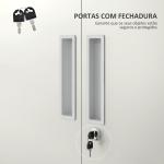 Armário para Arquivos de 5 Níveis com Chaves Prateleiras Ajustáveis Armário de Arquivos Metálico 80x40x180 cm Branco