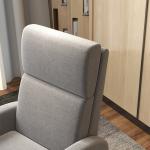 Poltrona Relax Reclinável até 160° Poltrona Reclinável Manual com Apoio para os Pés 64x86x102 cm Cinza