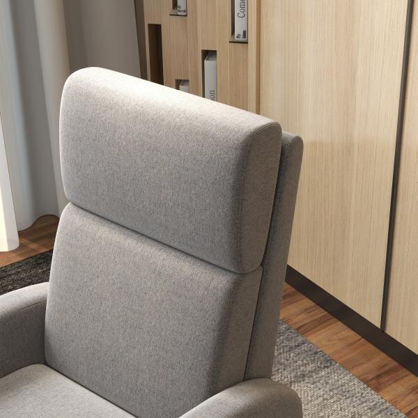 Poltrona Relax Reclinável até 160° Poltrona Reclinável Manual com Apoio para os Pés 64x86x102 cm Cinza