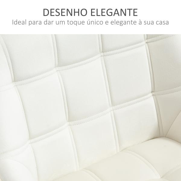 Poltrona de Sala Moderna Estofada em Veludo com Pés de Madeira Poltrona Relax para Sala de Estar Creme