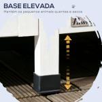 Casa para Gatos de Madeira com Suporte para Flores de 2 Níveis e Teto Asfáltico 96x65x85,5 cm Cinza