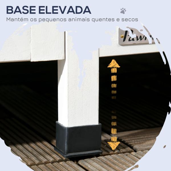 Casa para Gatos de Madeira com Suporte para Flores de 2 Níveis e Teto Asfáltico 96x65x85,5 cm Cinza