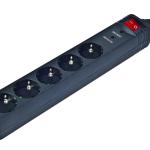 Extensão Quintupla c/ Interruptor (1,5 mts) Preto - GEMBIRD