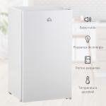 Mini Frigorífico 91 L com Congelador, Frigorífico Silencioso, Frigorífico Pequeno para Colocar Sob Bancada com Temperatura Regulável e Porta Reversível, Prateleiras Ajustáveis, Branco