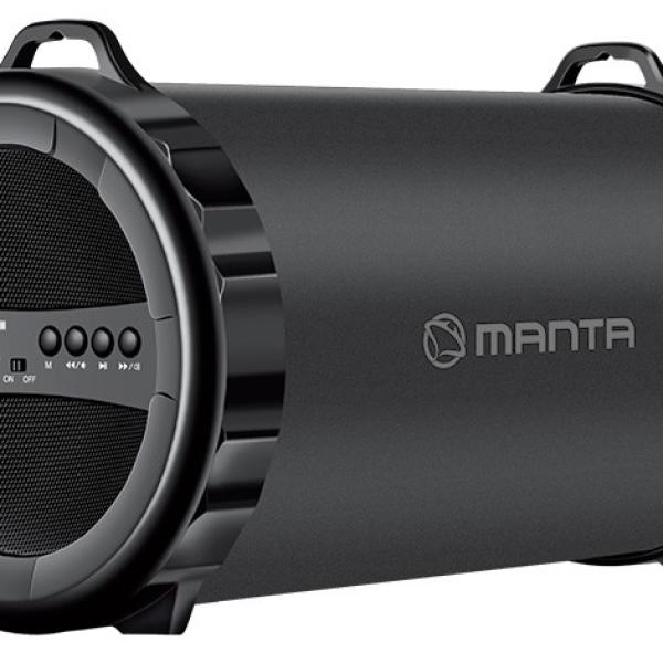 Coluna Bluetooth 2.1 7W USB/SD/FM/AUX/BAT/MIC (Preto) - MANTA