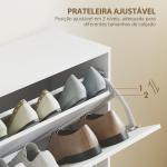 Sapateira Moderna com 4 Gavetas Abatíveis e Prateleiras Ajustáveis para 16 - 24 Pares de Sapatos 120x24x81 cm Branco