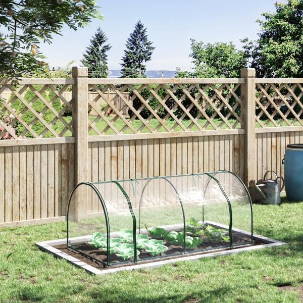 Estufa 200x100x80cm para Jardim Terraço Cultivo de Plantas Estufa com Estrutura de Aço Cobertura PVC Transparente