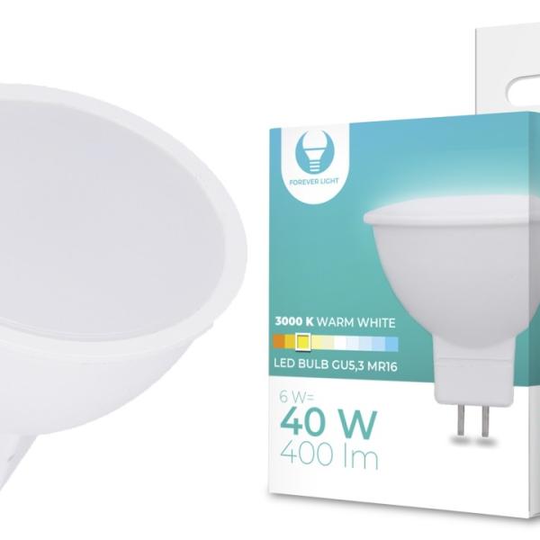 Lampada LED MR16 12V 6W Branco Q. 3000K 240Lm