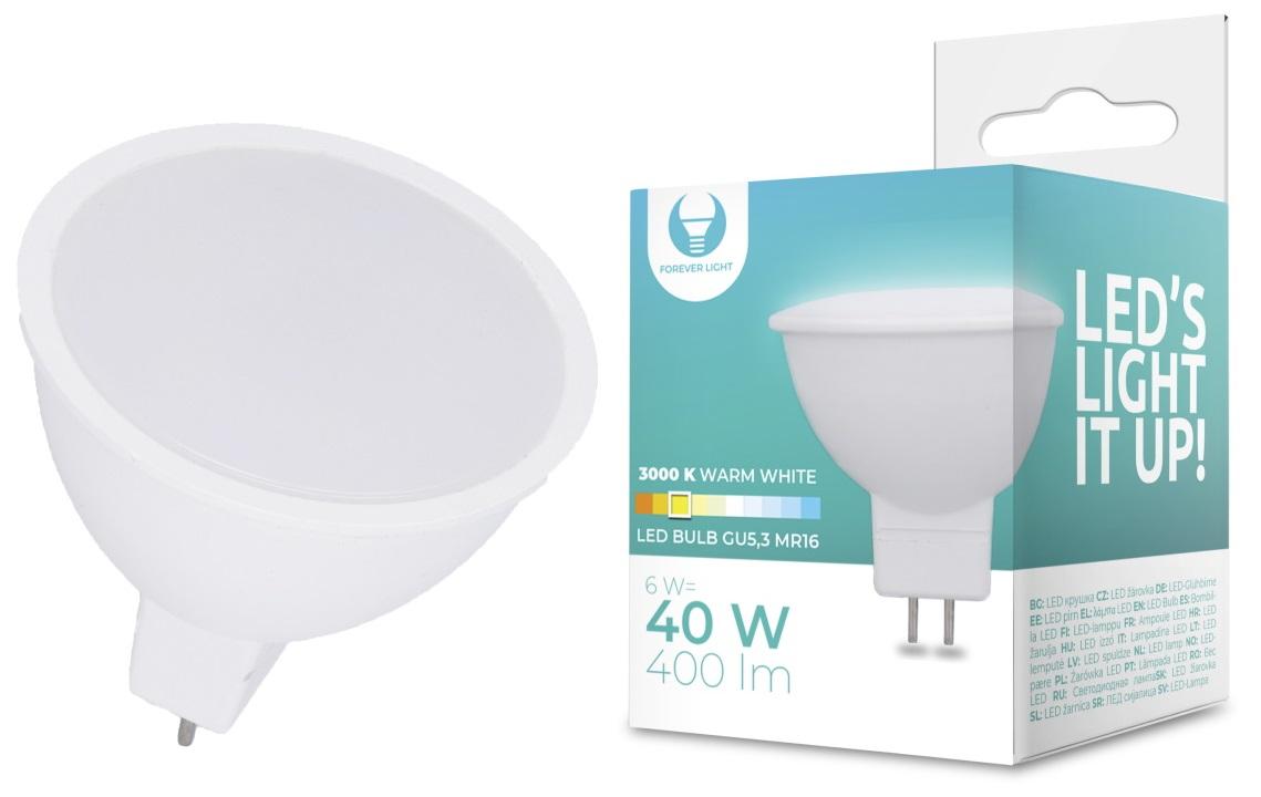 Lampada LED MR16 12V 6W Branco Q. 3000K 240Lm