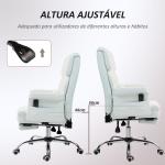 Cadeira de Escritório com Massagem em 6 Pontos Apoio para os Pés Retrátil Controlo Remoto e Suporte Lombar 69x65x115 cm Branco