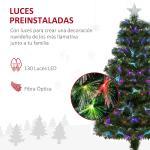 Árvore de Natal 120cm com 130 Luzes LED de Múltiplas Cores e Estrela Decorativa Ø66x120 cm Verde