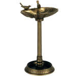 Banho para Pássaros de Jardim Exterior 81 cm com Design em Concha e Acabamento Envelhecido Leve e Resistente Bronze