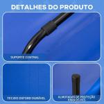 Cama Elevada para Cães com Tecido Oxford e Estrutura de Metal para Interior e Exterior 92x76x18 cm Azul