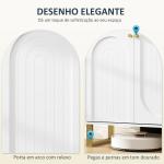 Aparador Moderno para Sala de Estar com Prateleiras Ajustáveis e Pés Dourados Móvel para TV até 65 Polegadas 140,8x35x77,5 cm Branco