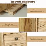 Caixa Joias de Madeira de 4 Níveis Organizador de Joias com 2 Gavetas e Espelho 26,5x16x33,5 cm Madeira