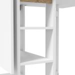 Mesa Dobrável com Asas Dobráveis Mesa de Cozinha com 2 Rodas e Prateleiras Estilo Moderno 120x60x75 cm Branco